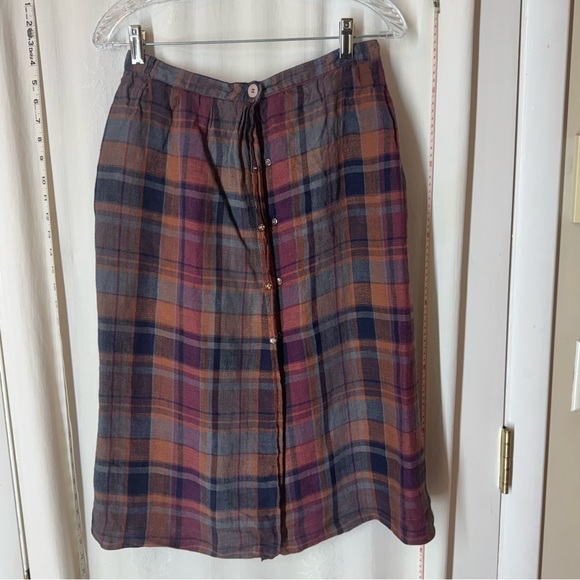 PIMS Dresses & Skirts - Vintage PIMS Plaid Linen Skirt